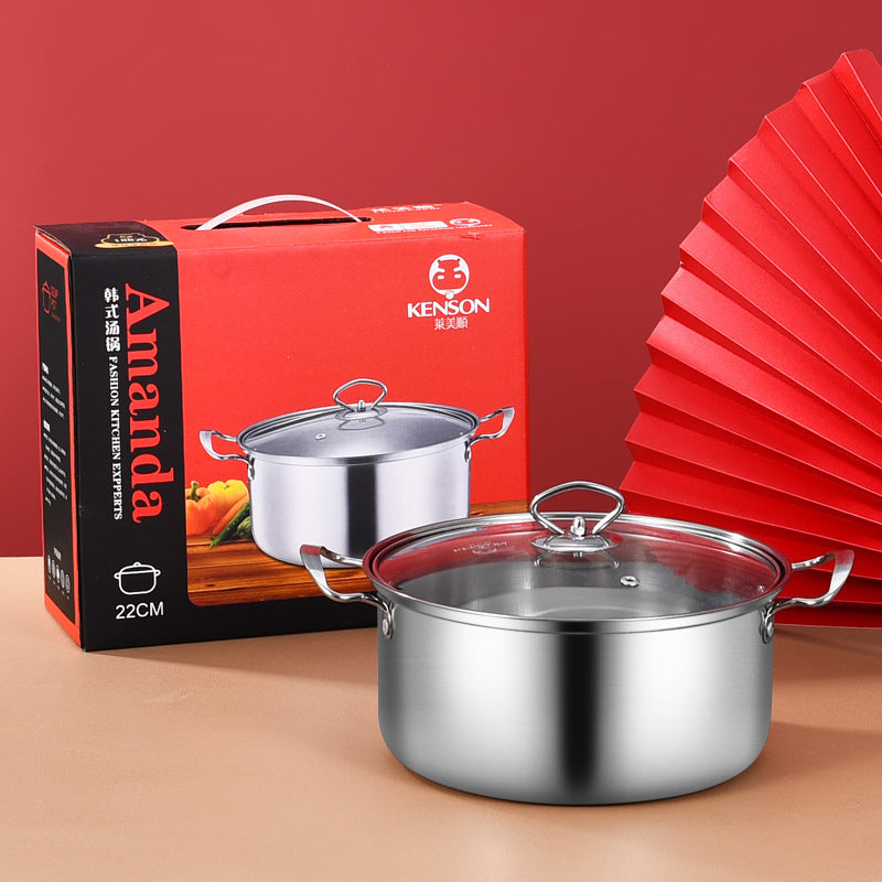 Six-piece Stainless Steel Kitchen Pot Set