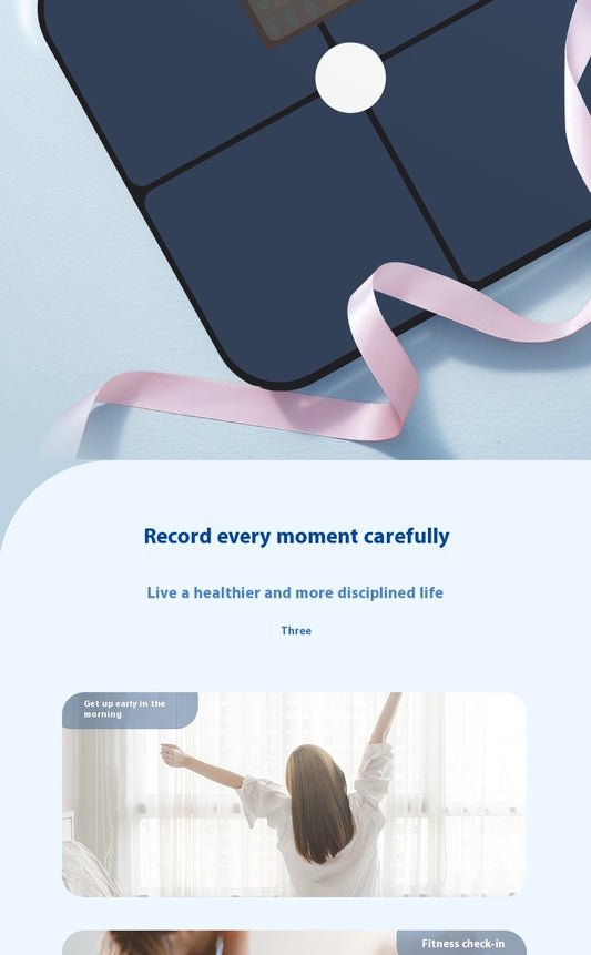 Smart VA Color Screen Heart Rate Body Electronic Scale High Precision Test Fat Body Fat Scale