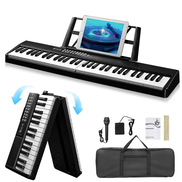 61 Key Half Hammer Keyboard, Portable And Foldable, Black Electronic Keyboard, Prohibited From Selling AM