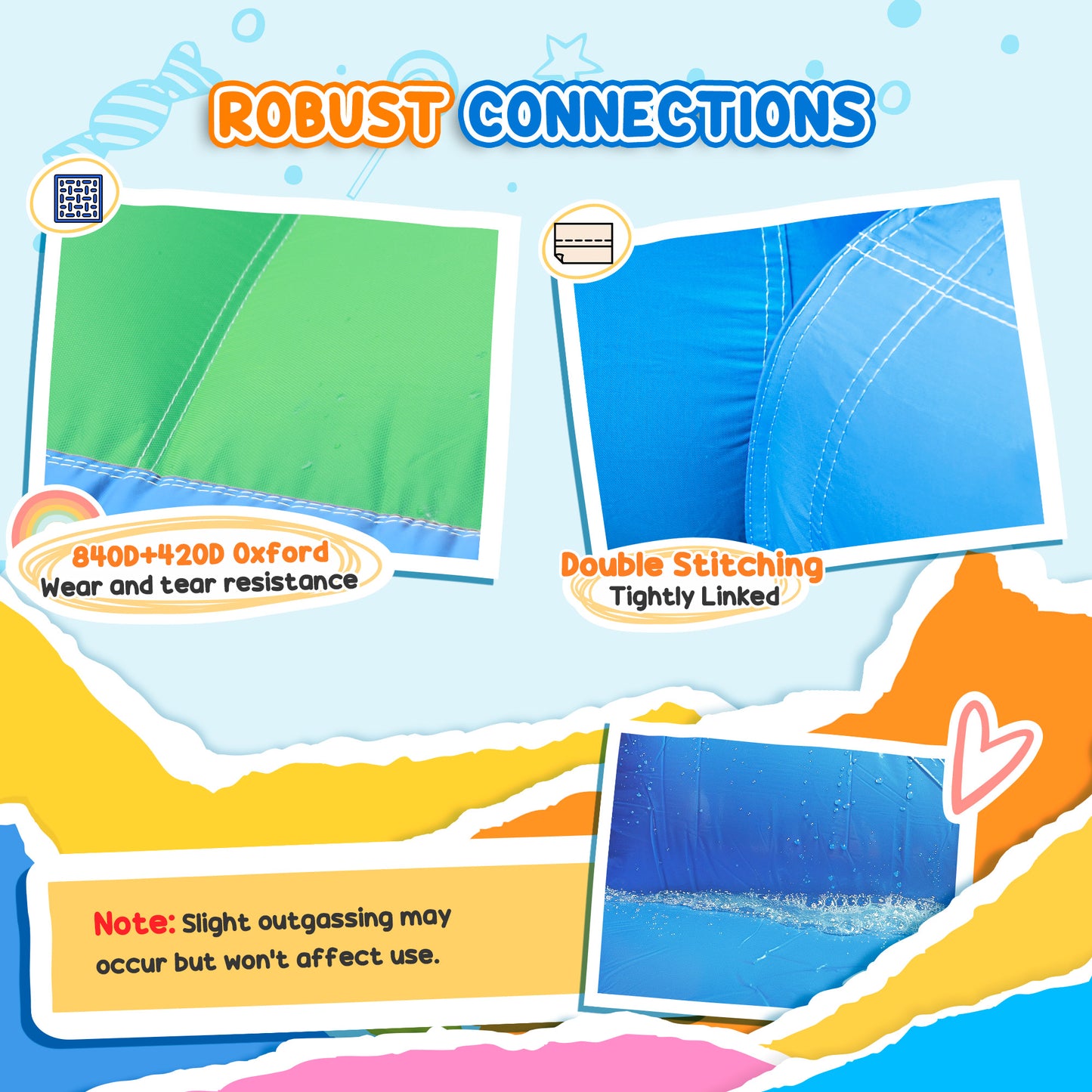 8 In 1 Inflatable Bounce House Water Slide With 680W High Power Blower, For 3-8 Years