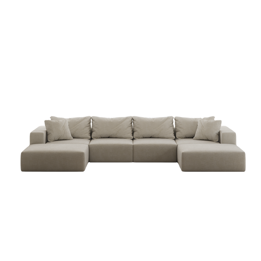 Oversized Sponge Cloud Sofa,Modern Upholstered Sectional Sofa Couch Set,Modular 162 L Shaped Sectional Living Room Sofa Set With 6 Pillows,Free Combination Sofa Couch For Living Room,Bedroom