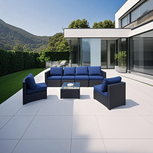 Outdoor Recreation, Courtyard Garden, Rattan Table And Chair Combination