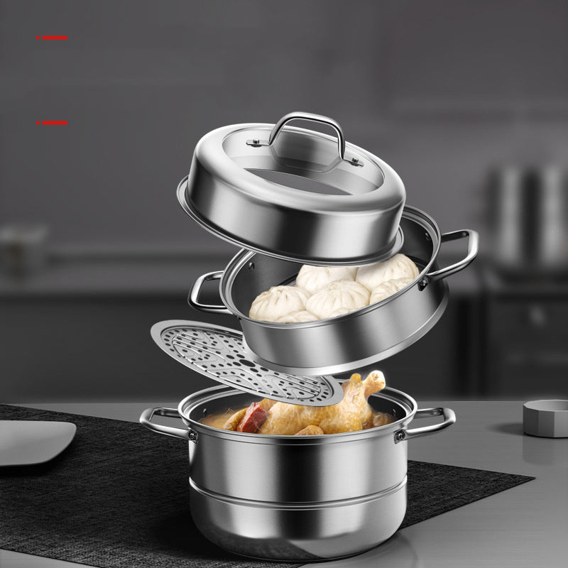 Stainless Steel Steamer Thickened Composite Bottom Steamed Buns