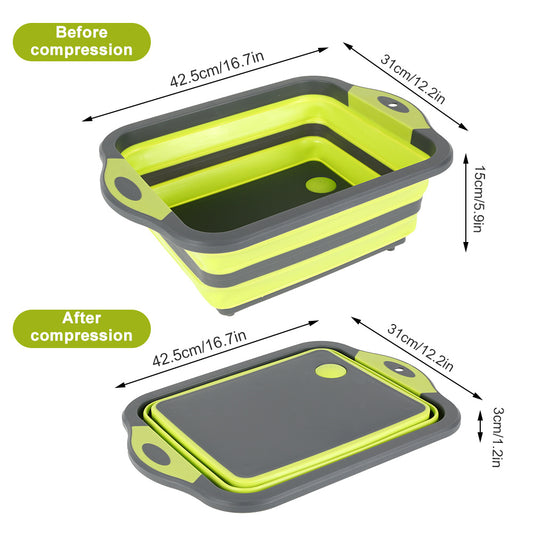 Multifunctional Folding Sink Cutting Plastic Cutting Board Household Draining Basket