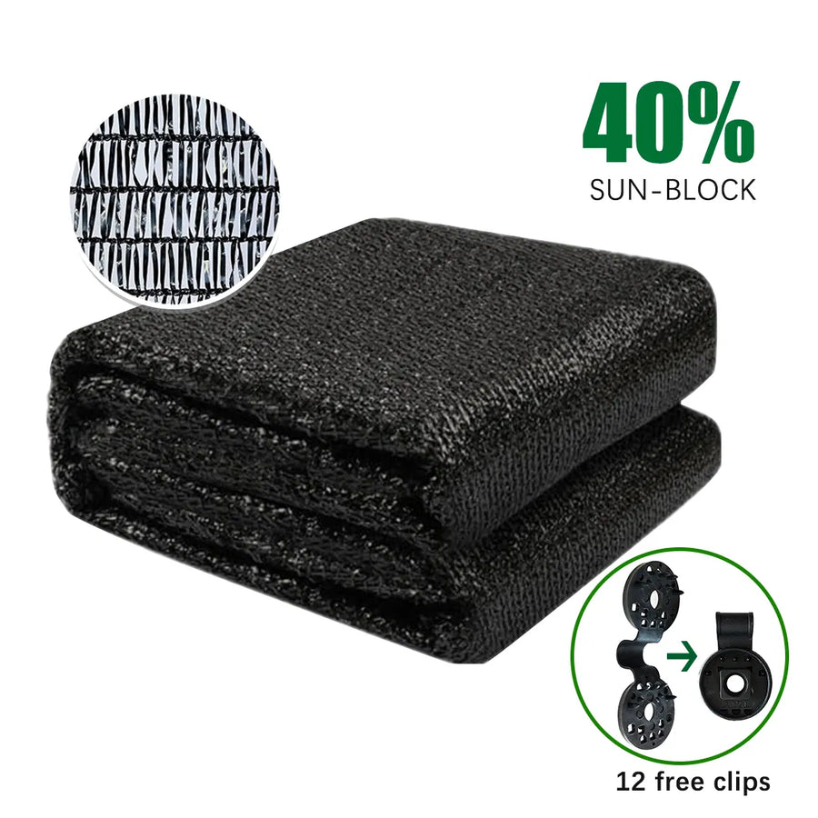 Shade Cloth Black Sunblock Fabric With Grommets UV Resistant For Garden Plants Cover