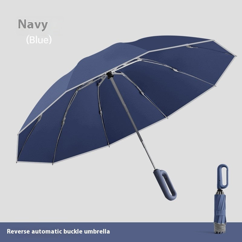 Dual-purpose Automatic Buckle Umbrella Aluminum Bone Folding Business Umbrella