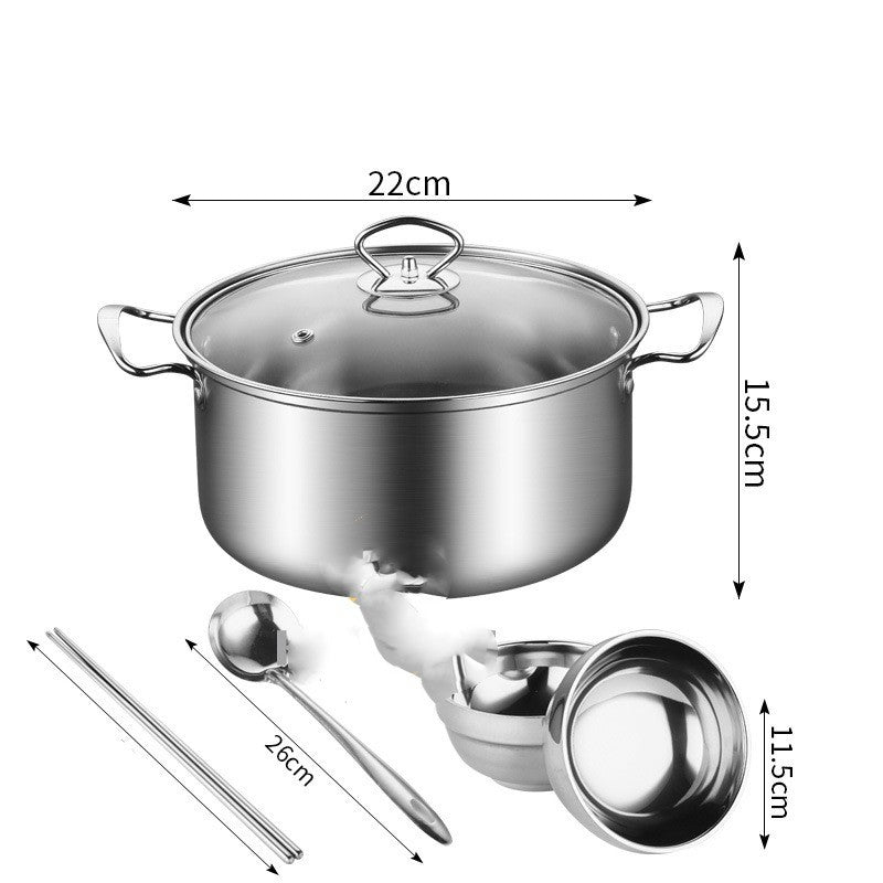 Six-piece Stainless Steel Kitchen Pot Set
