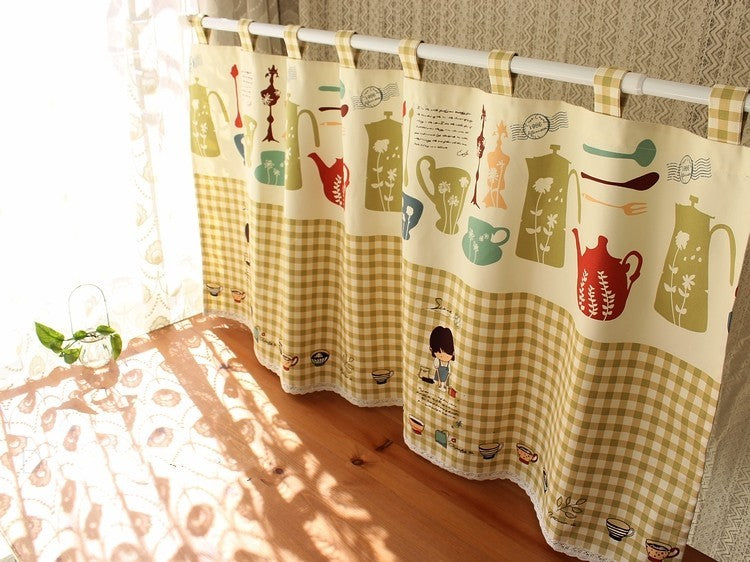 Cotton Cloth Kitchen Curtain Curtain Partition