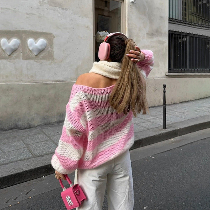 Loose striped sweaters