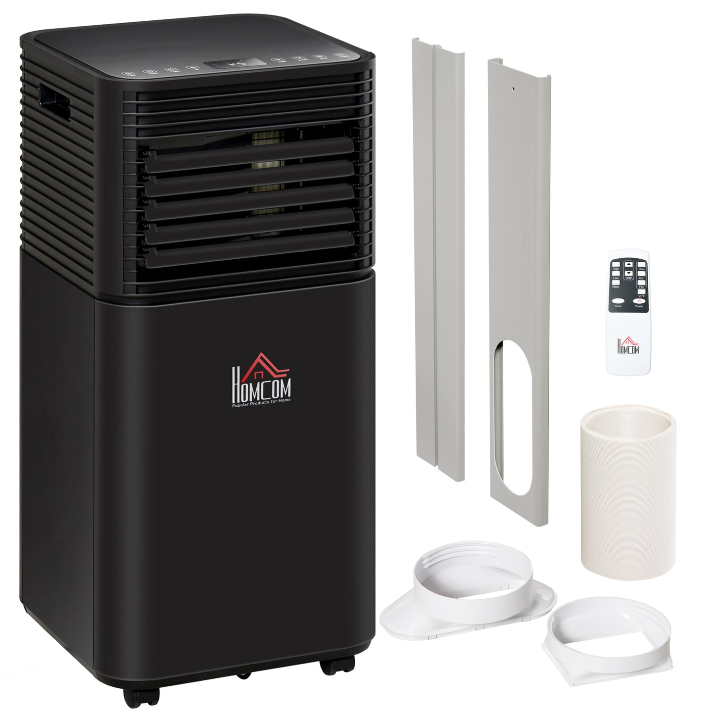 8000 BTU Portable Air Conditioner with Dehumidifier, Cooling Fan, Sleep, Remote, 24H Timer, Auto Off, Black