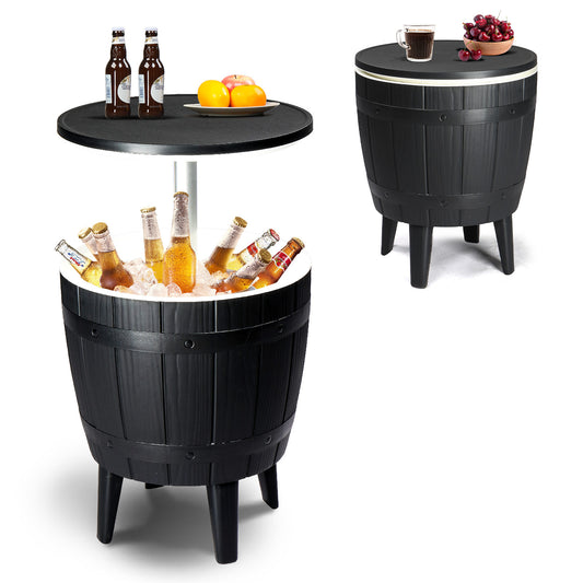 Black Four Legged Ice Bucket Plastic Side Table