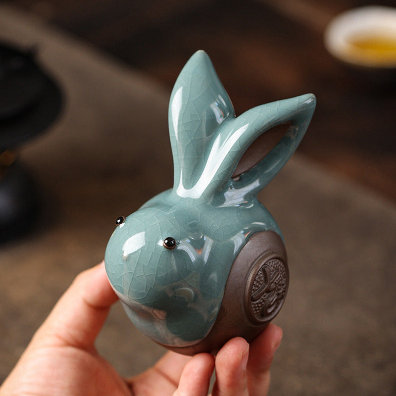 Rabbit Decoration Creative Ceramic Tea Pet Decoration