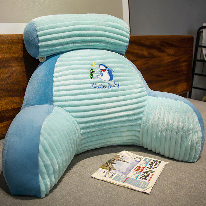 Striped Flannel Bedside Soft Upholstery Cushion Lumber Pad Pillow