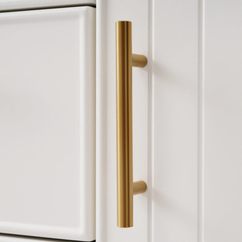 Sideboard Cabinet For Living Room, Chest Of Drawers With With 2 Doors And 3 Drawers, Adjustable Shelf, White, 40D X 120W X 75H CM