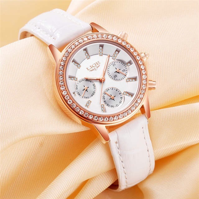 Rhinestone Multifunctional Waterproof Women's Watch