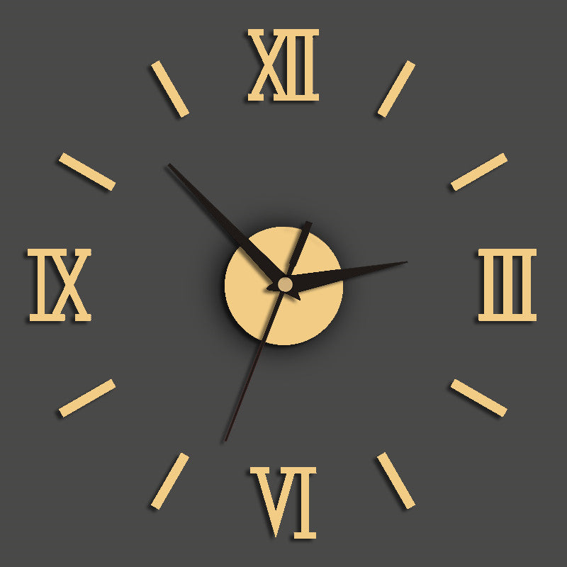 Creative acrylic mirror wall clock DIY stereo hanging
