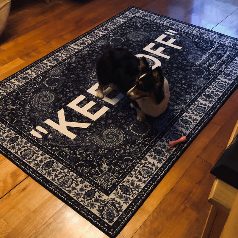 KEEP OFF letter carpet