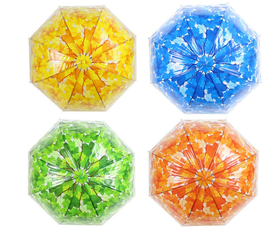 Long Handle Transparent Umbrella Painted Umbrella Maple Leaf Umbrella