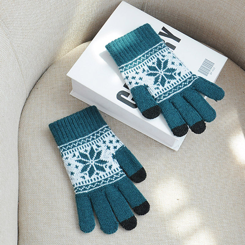 Fashion double snowflake gloves