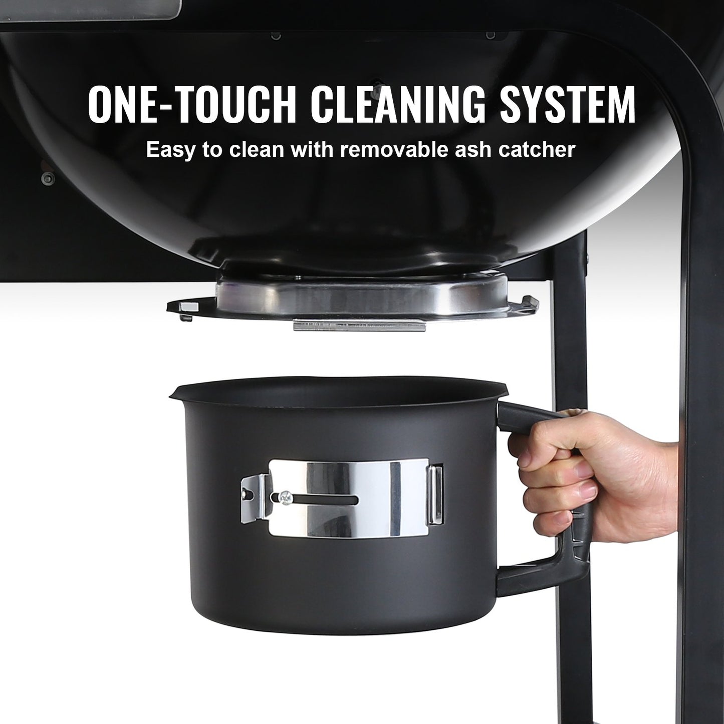 21 Inch Portable Charcoal Grill, Propane Gas Kettle Grills With Cover And Cart, Heavy Duty Iron BBQ Grill, Freestanding Smoker For Outdoor Cooking, Barbecue Camping, Picnic, Backyard Black