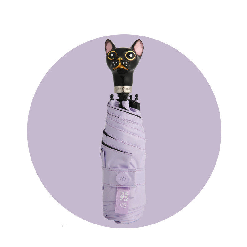 Folding cat umbrella handle sunscreen umbrella