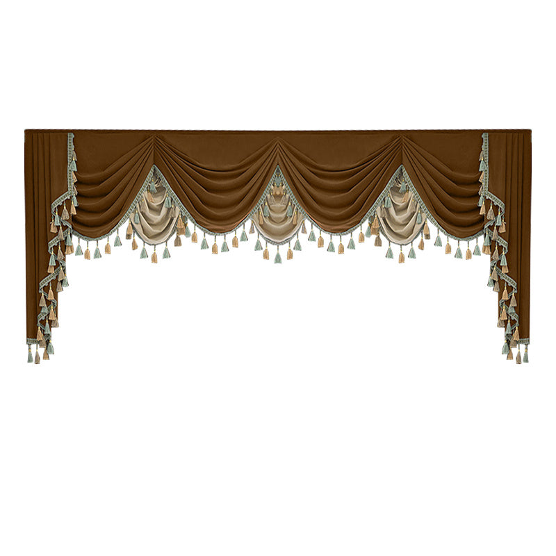Finished Retro Villa Living Room Bedroom High-grade Thickened Light Luxury Velvet Splicing Curtains, Curtain Drapes Need To Be Purchased