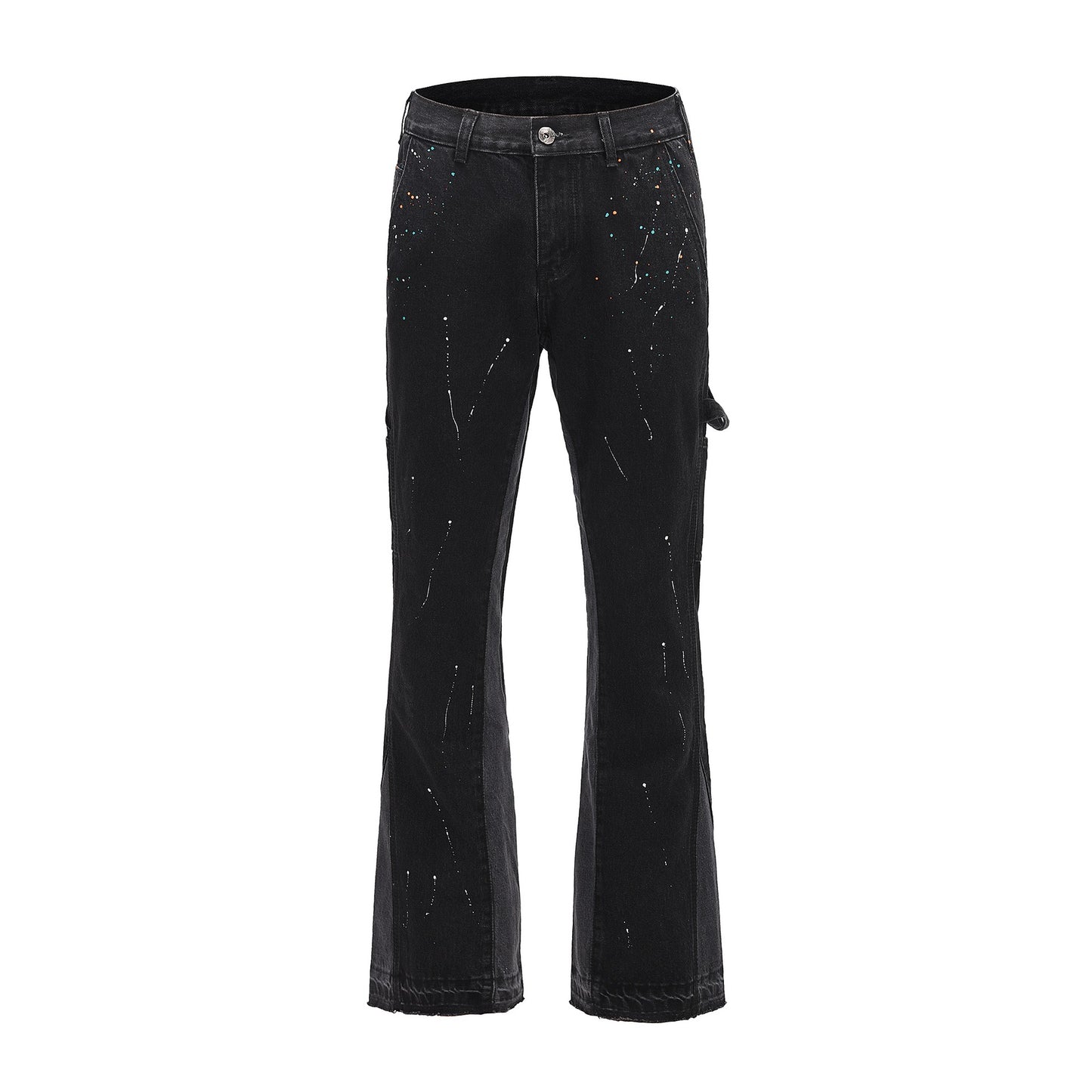 European And American High Street Style Retro Gallery Dept With The Same Structure Stitching Flared Pants Ink Streamer Jeans Men