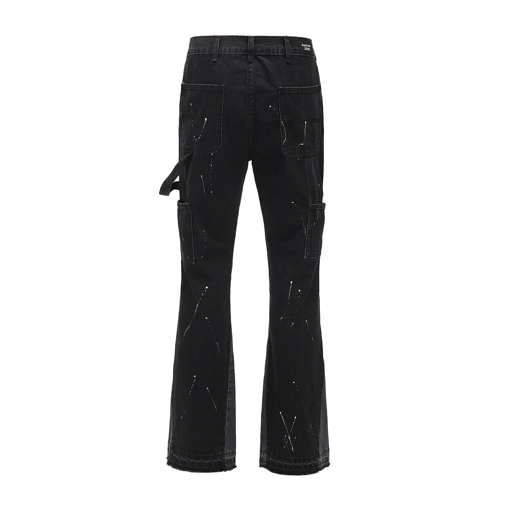 European And American High Street Style Retro Gallery Dept With The Same Structure Stitching Flared Pants Ink Streamer Jeans Men