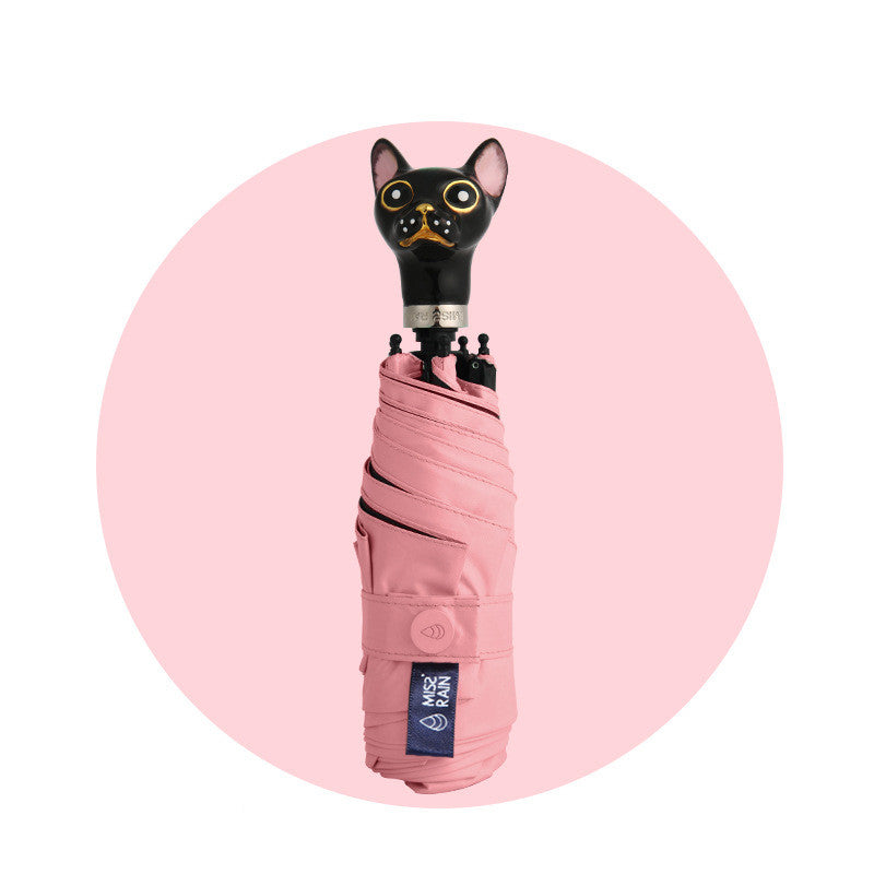 Folding cat umbrella handle sunscreen umbrella