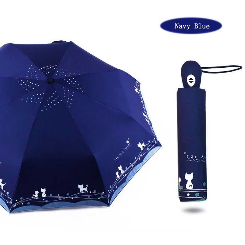 Kitten flower folding umbrella