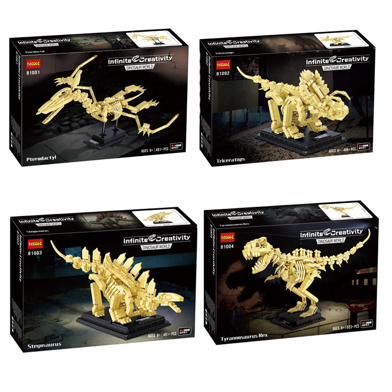 Dinosaur Skeleton Model Blocks Intelligence Assembled Small Particle Toy