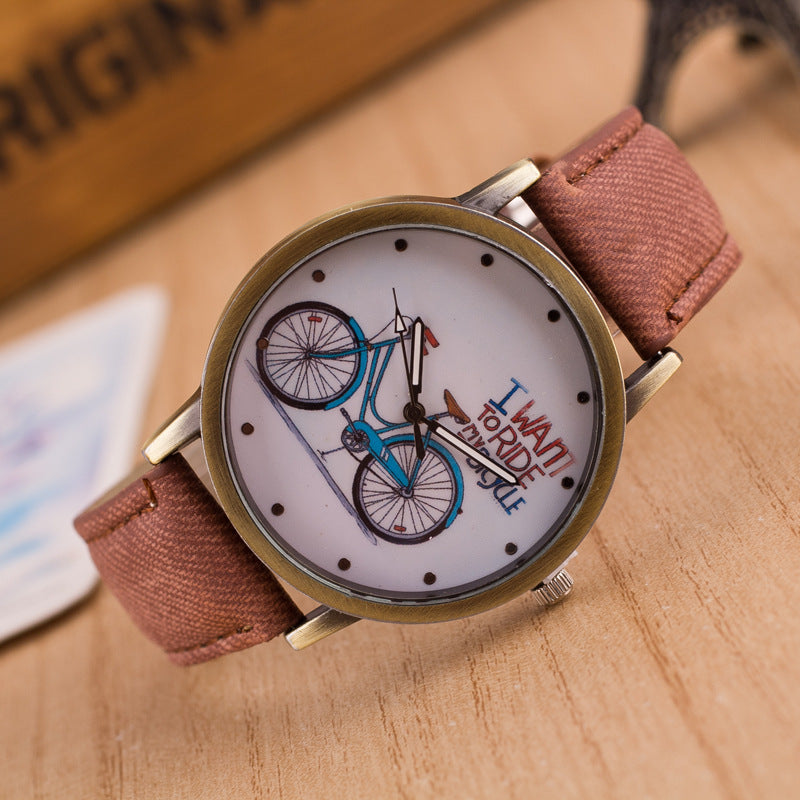 Denim Vintage Watch Bike Ride A Bike