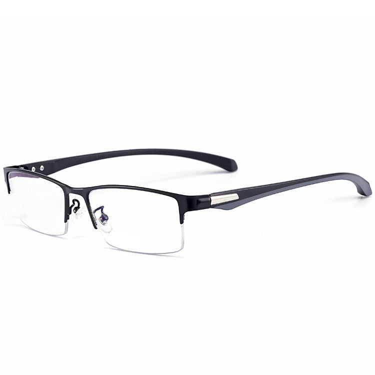 Finished Myopia Sunglasses, Color-Changing Half-Frame Business Fashion Metal Glasses