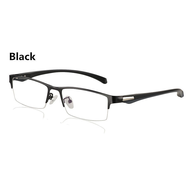 Finished Myopia Sunglasses, Color-Changing Half-Frame Business Fashion Metal Glasses