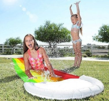 New Pvc Rainbow Cloud Water Slide Parent-Child Outdoor Lawn Water Slide