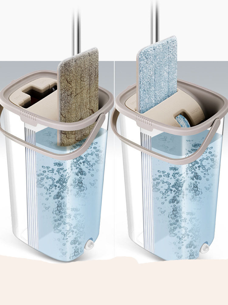 Household Hand-Washing Net Red Flat Lazy Mop Mop With One Mop And Wet And Dry Mopping