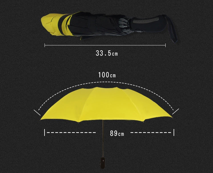 Tri-fold reverse umbrella sun-shading semi-shading automatic umbrella