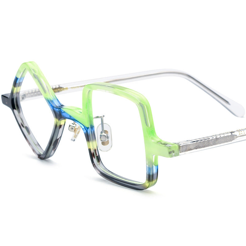 Frosted Patchwork Square Plate Glasses