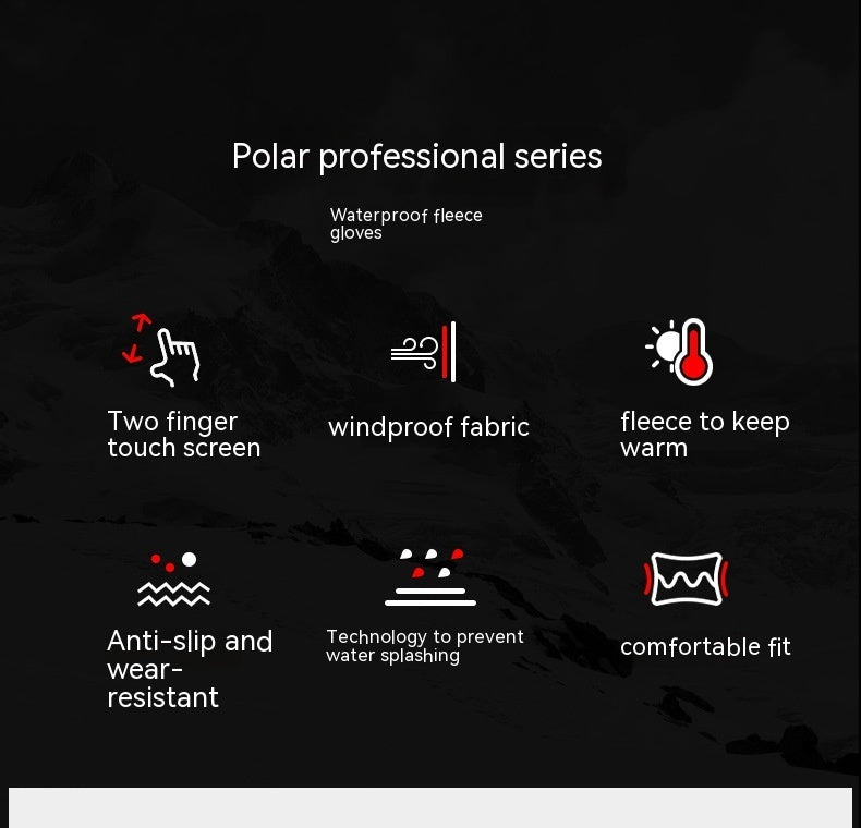 Outdoor Cycling Sports Anti-slip Leakage Two Finger Touch Screen Thickened Fishing Riding Gloves