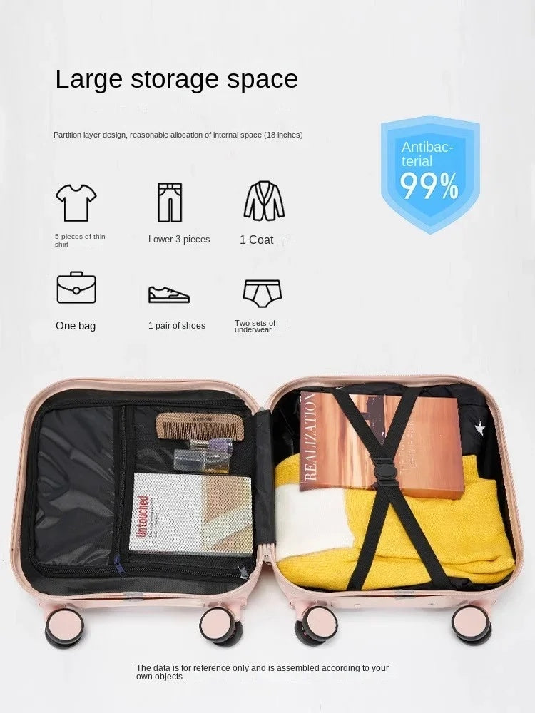 Mini Cute Suitcase Ladies Small Lightweight Luggage Boardable Trolley Case Universal Silent Wheel Suitcase For Children