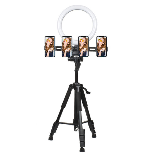 ENZE Fill Light Bracket Aluminum Alloy Material Multi-mobile Phone Position 1.5m Tripod With Light Mobile Phone Live Broadcast Bracket