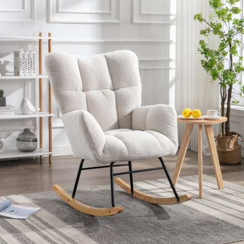 Teddystoff Mid-Century Modern Schaukelstuhl