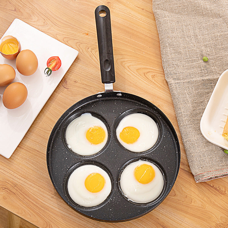 Fried Egg Artifact Induction Cooker Universal Medical Stone Four-hole Fried Egg Pan Non-stick Flat Bottom Breakfast Frying Pan