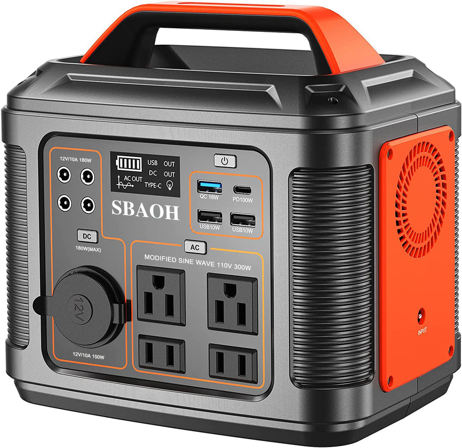 US Plug Portable Power Station P302,300W 296Wh Backup Lithium Battery,Solar Generator For Home And Outdoor Emergency Power Supply,Solar Panel Is Not Included