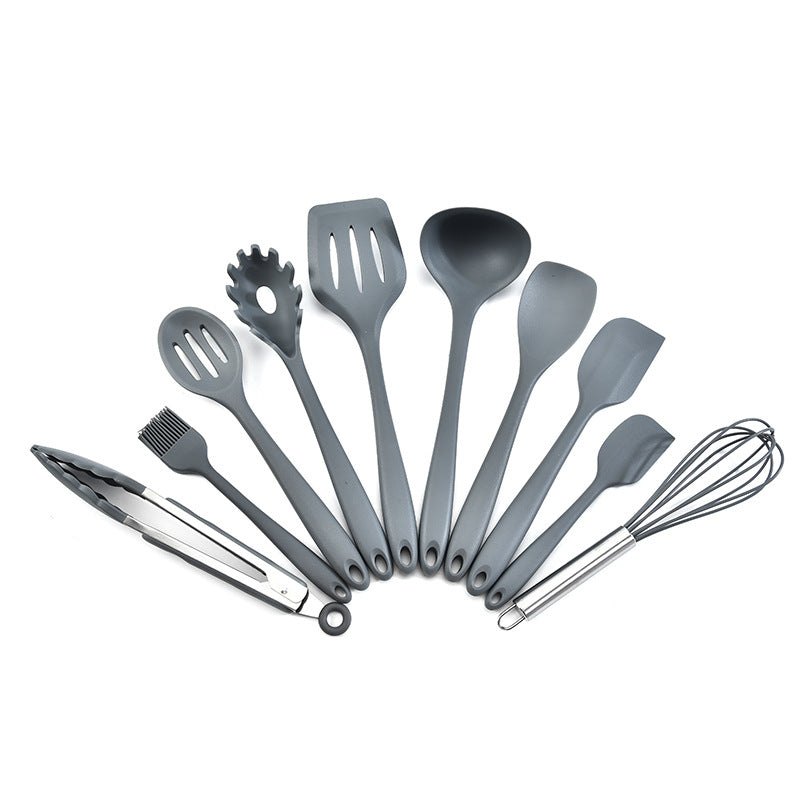 All-inclusive Silicone Kitchen Utensils 10-piece Set Kitchen Utensils Integrated Cooking Spatula Spoon