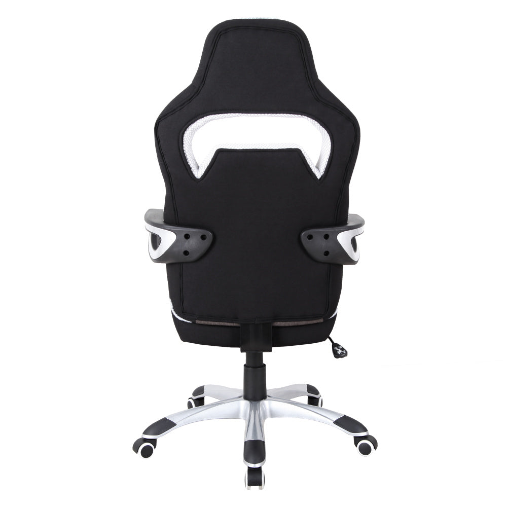 Techni Mobili Ergonomic Upholstered Racing Style Home &amp; Office Chair, Grey/Black