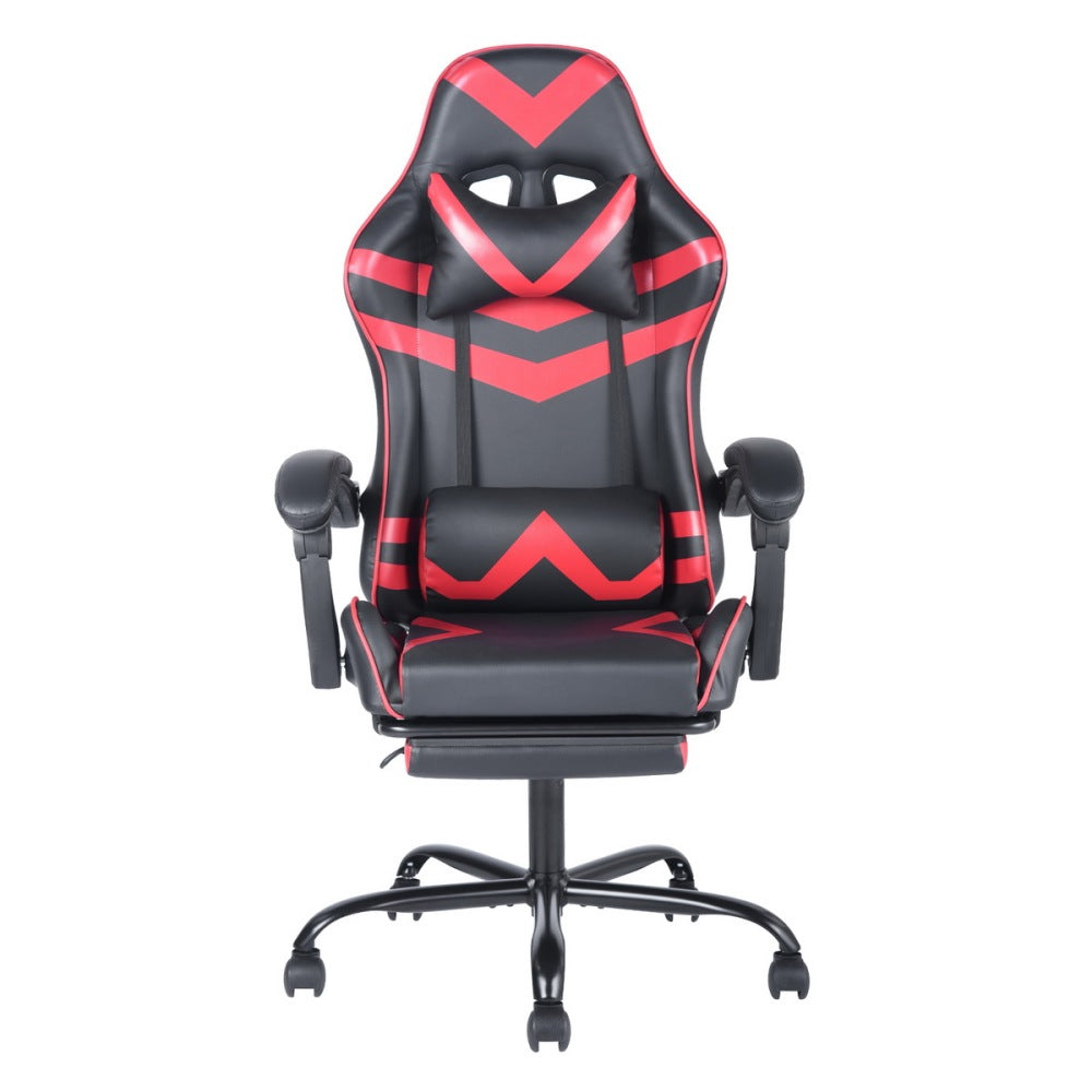 Gaming Office High Back Computer Leather Desk Mesh Ergonomic 180 Degrees Adjustable Swivel Task Chair with Headrest and Lumbar Support, &amp; Footrest , Red