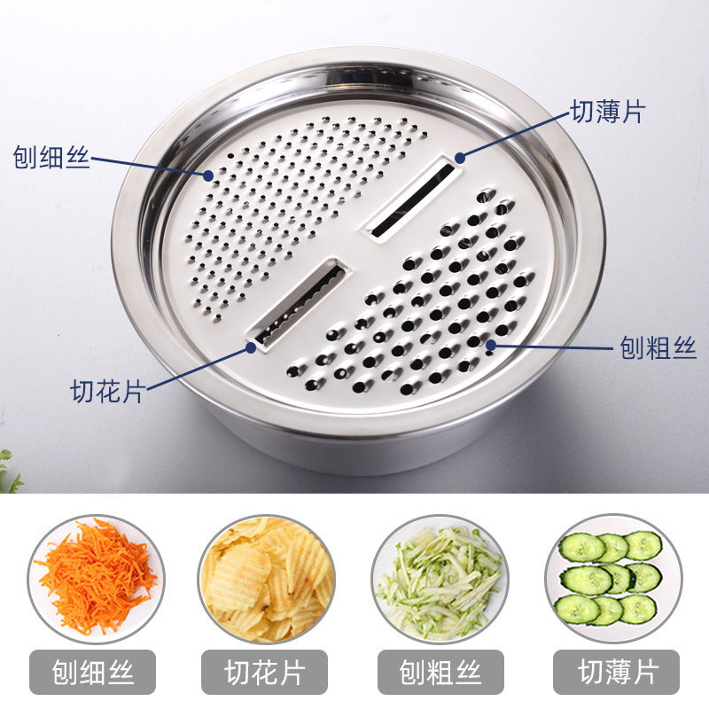 Thickened Stainless Steel Basin Set Grater Basin Set Three-piece Kitchen Washing Rice Sieve Draining Basin Practical Gift