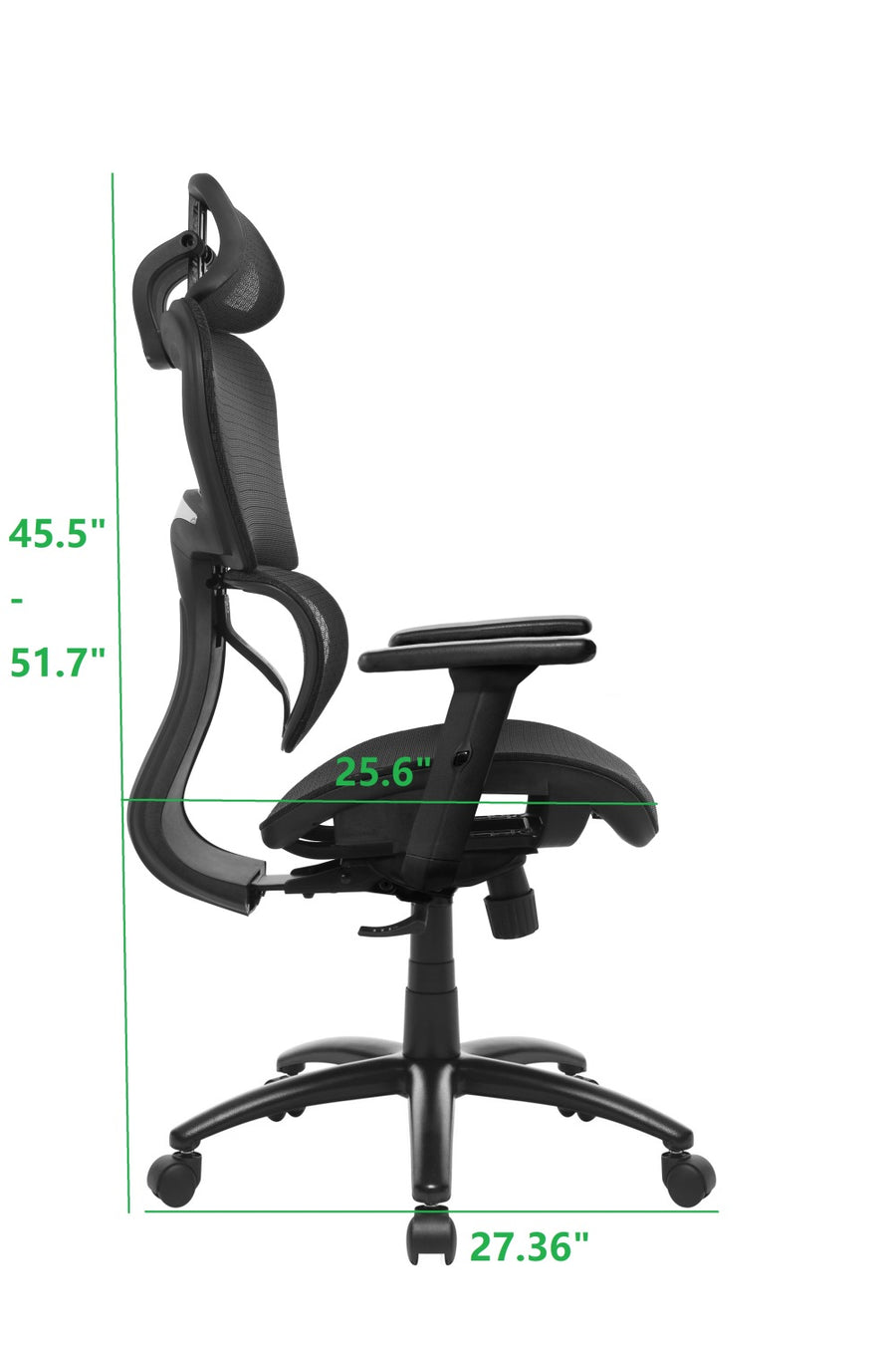 Ergonomischer Netzstuhl mit 3D-Armlehnen in GRAU