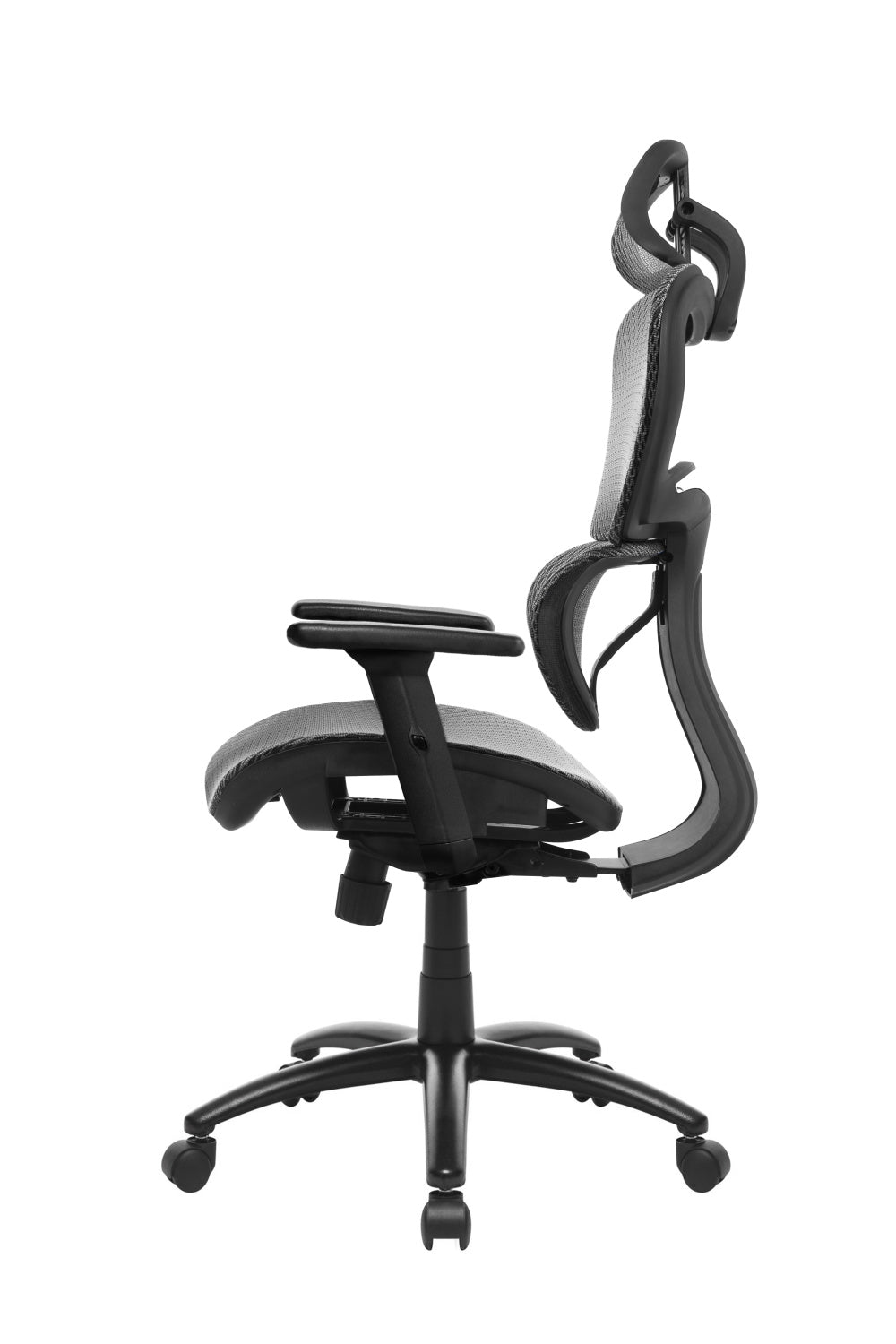 Ergonomic mesh chair with 3D arms in GREY